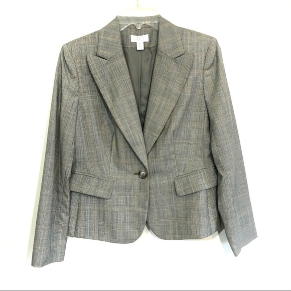 Loft plaid 100% wool one button blazer  petite - Picture 1 of 6